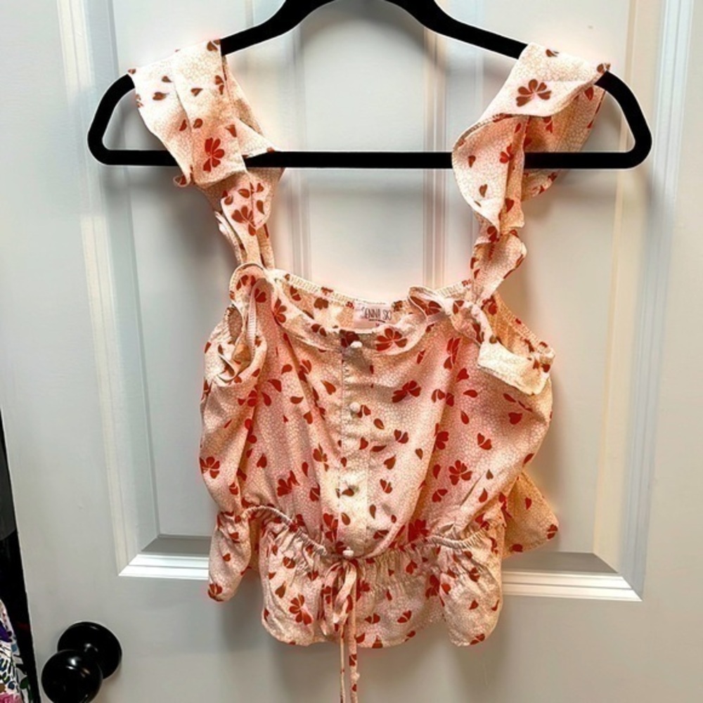 Sienna Sky off the shoulder tie front blouse